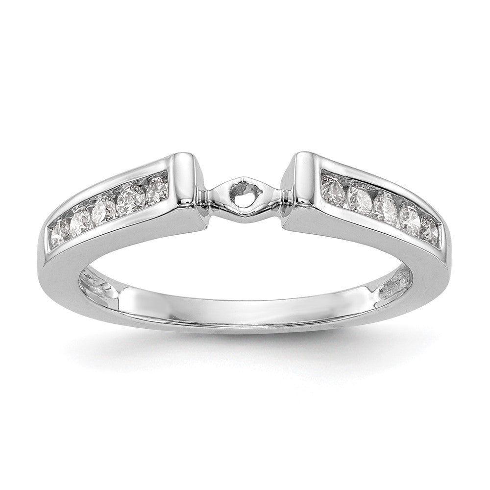 14K Weißgold Stift Set 1/4 Karat Kanalfassung-set Diamant Halbfassung Verlobungsring