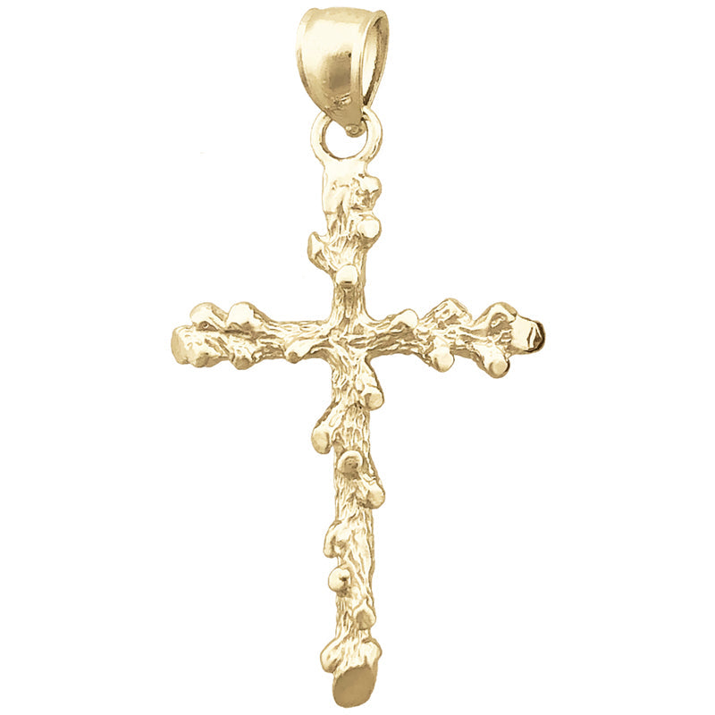 14K Gold 26MM Nugget 3D Kreuzanhänger