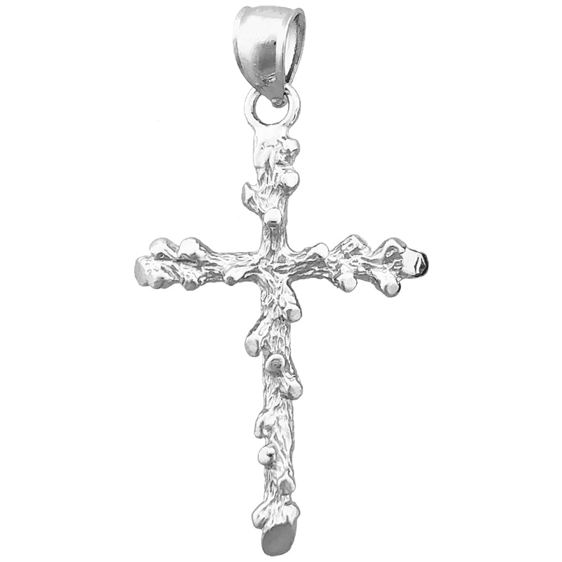 14K Gold 26MM Nugget 3D Kreuzanhänger