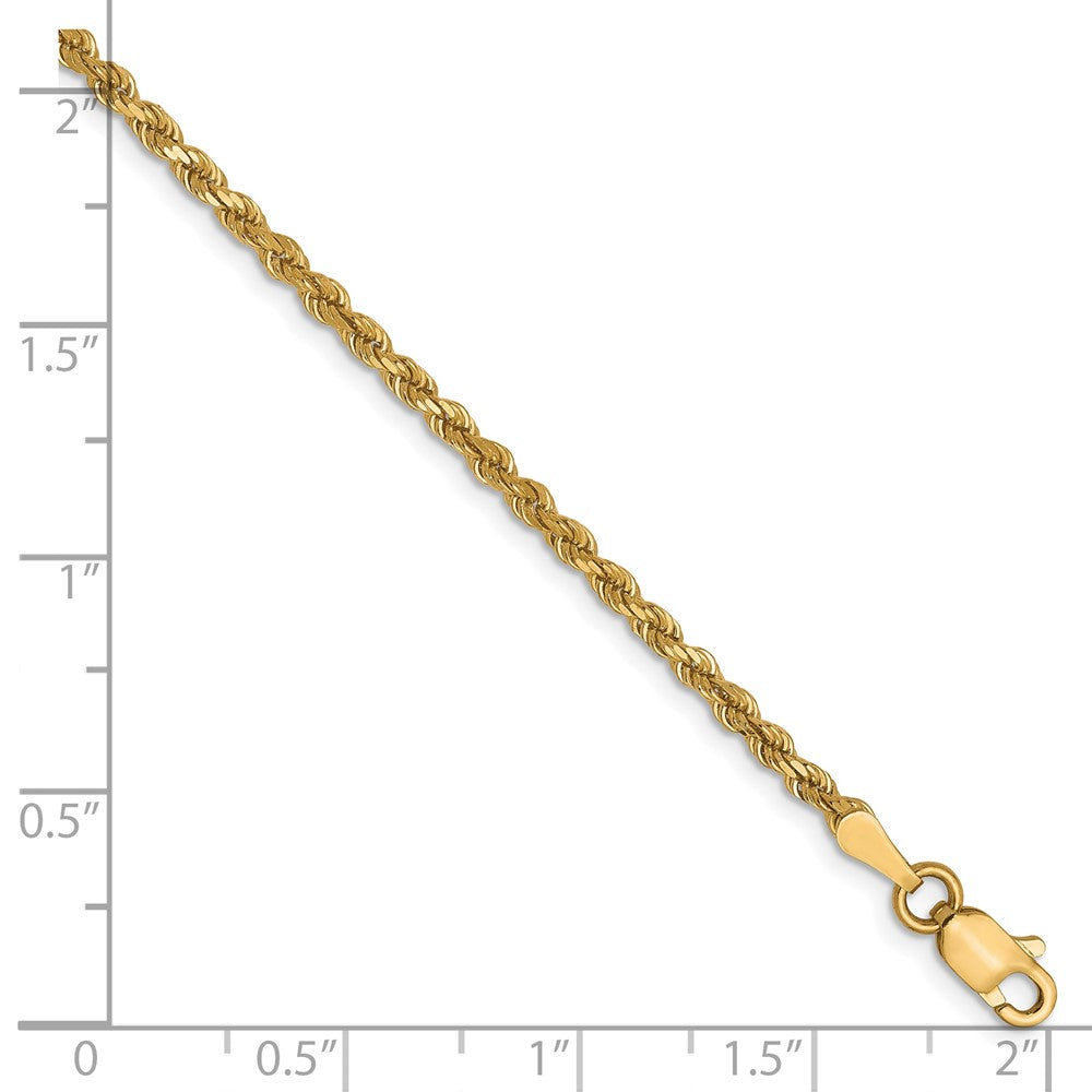 10K Gelbgold 2.25mm Diamantiert Kordel Halskette