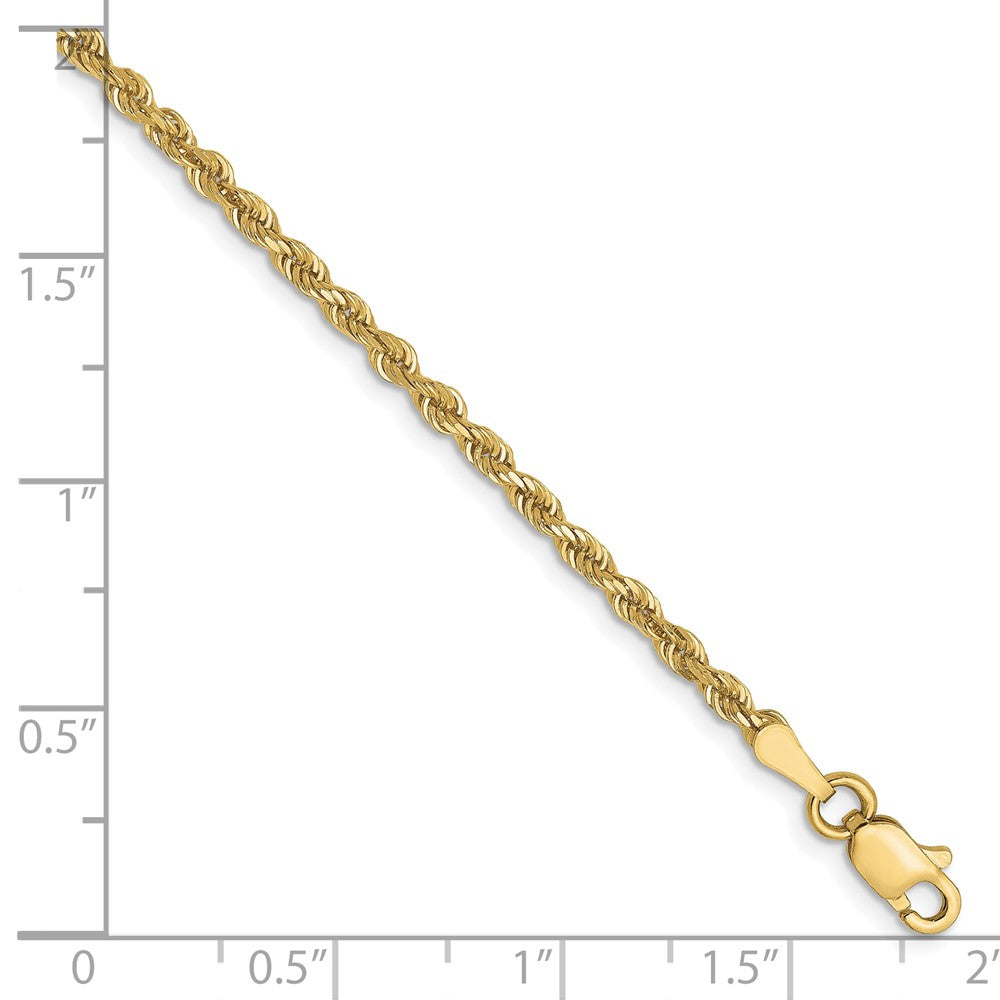 10K Gelbgold 2.5mm Diamantiert Kordel Halskette