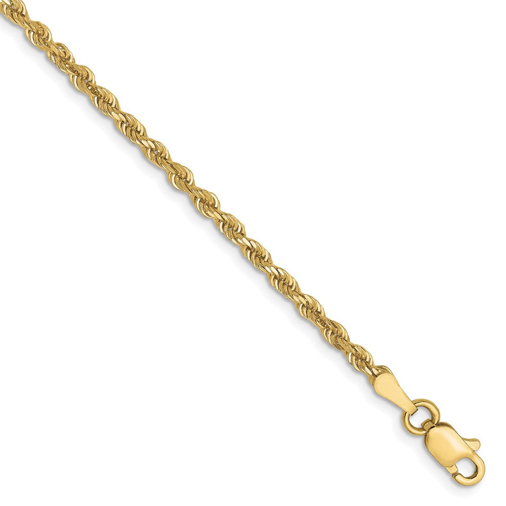 10K Gelbgold 2.5mm Diamantiert Kordel Halskette