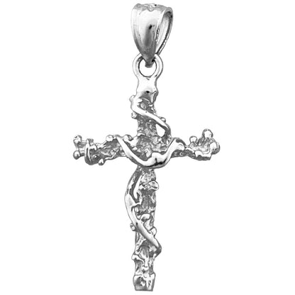14K Gold Nugget-Kreuz mit Schärpe 3D-Charm