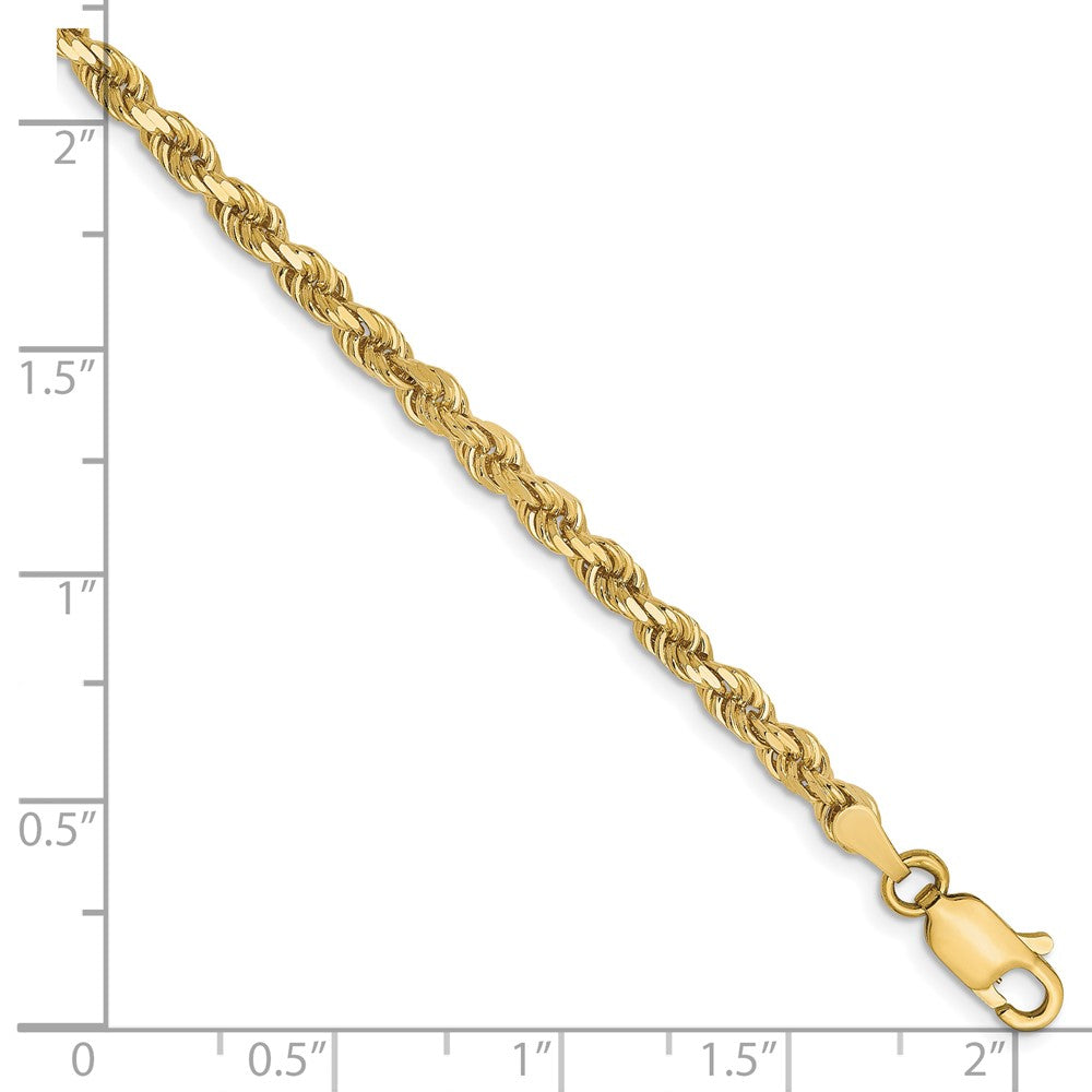10K Gelbgold 3mm Diamantiert Kordel Halskette