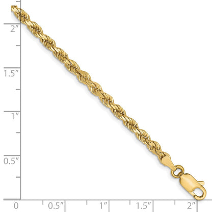 10K Gelbgold 3mm Diamantiert Kordel Halskette