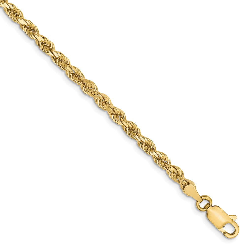 10K Gelbgold 3mm Diamantiert Kordel Halskette