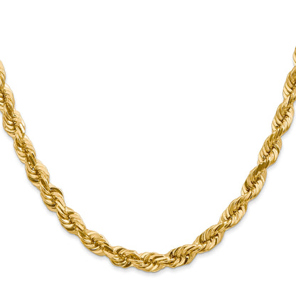 10K Gelbgold 5.5mm Diamantiert Kordel Halskette