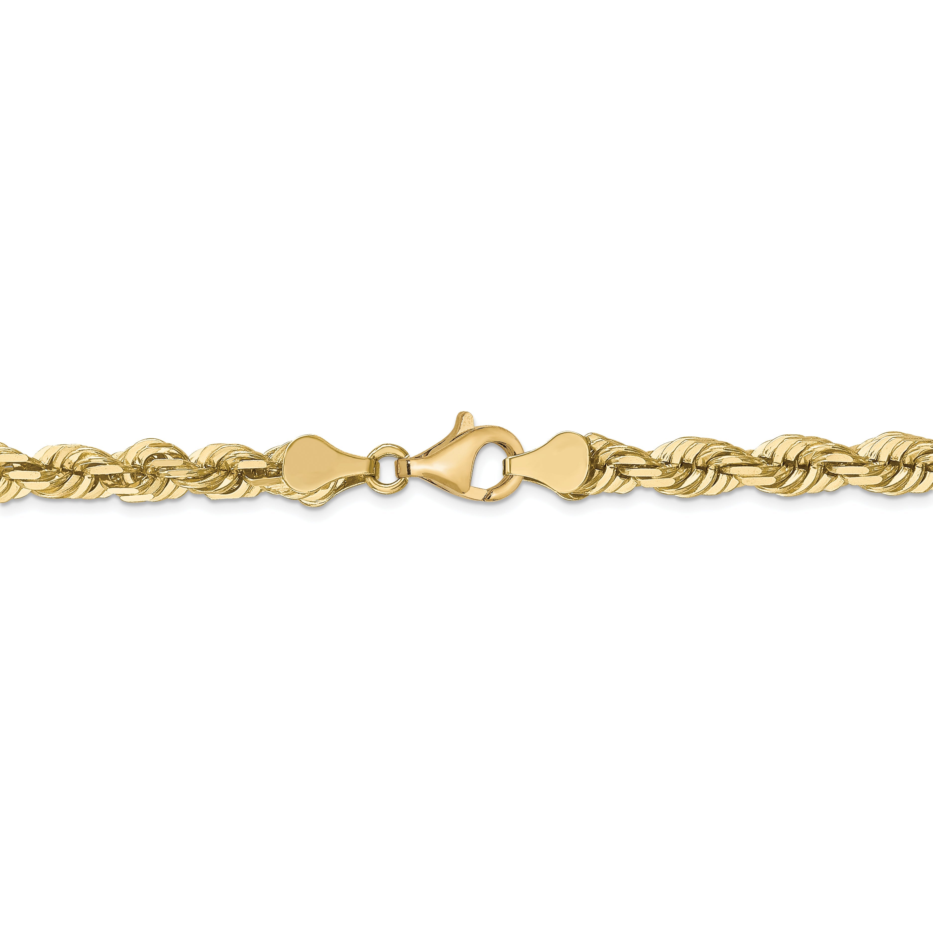 10K Gelbgold 5.5mm Diamantiert Kordel Halskette