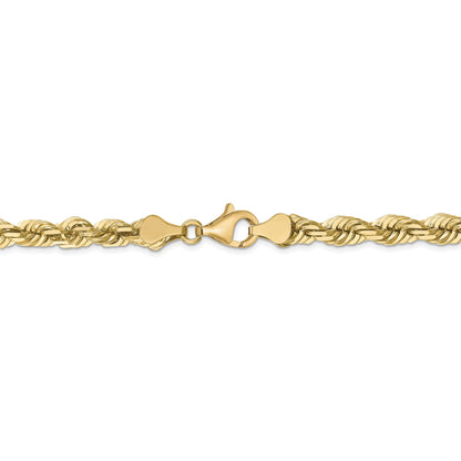 10K Gelbgold 5.5mm Diamantiert Kordel Halskette