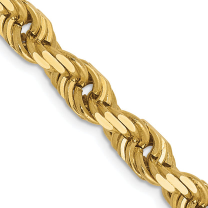 10K Gelbgold 5.5mm Diamantiert Kordel Halskette