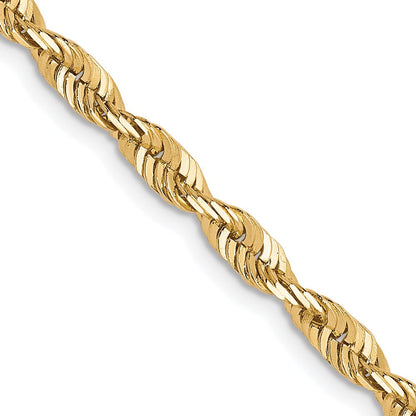 10K 3mm Diamantiert Leicht Kordel Halskette