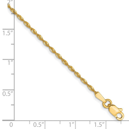 10K 1.5mm Diamantiert Leicht Kordel Gliederarmband