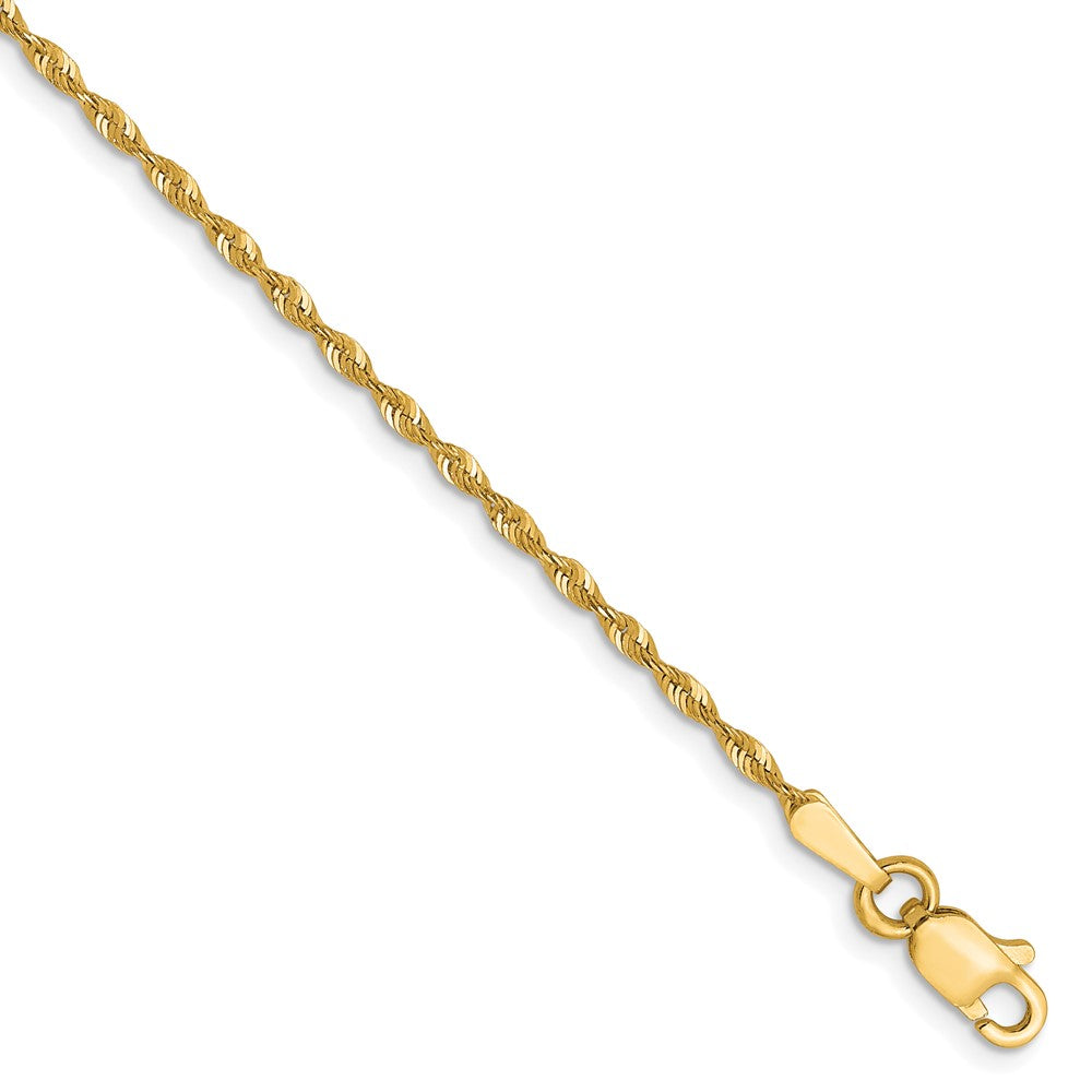 10K 1.5mm Diamantiert Leicht Kordel Gliederarmband