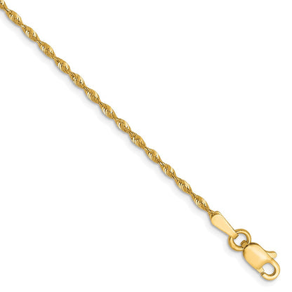 10K 1.5mm Diamantiert Leicht Kordel Gliederarmband