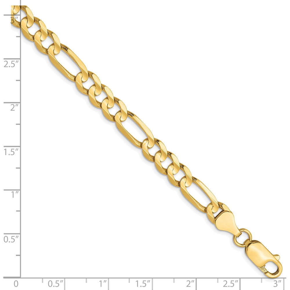 10K Gelbgold 6mm Konkav Figaro Armband