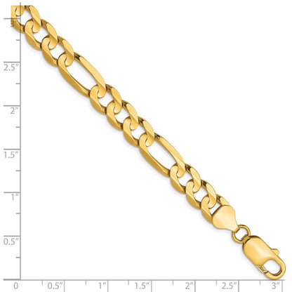 10K Gelbgold 7.5mm Konkav Figaro Armband