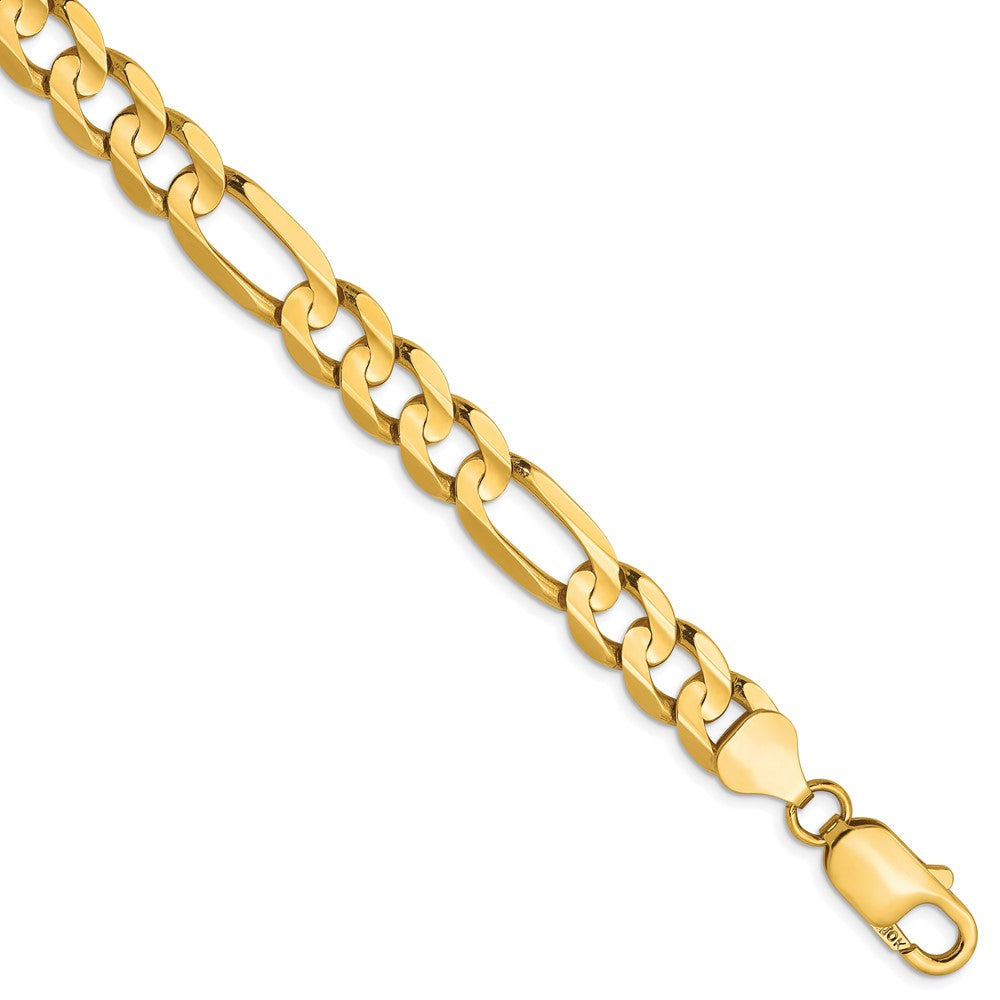 10K Gelbgold 7.5mm Konkav Figaro Armband