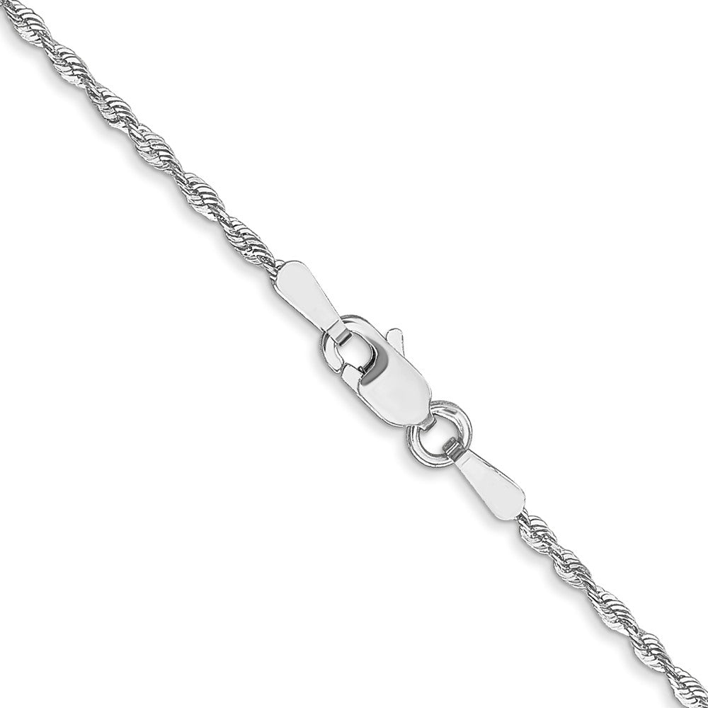 10K Weißgold 2.5mm Diamantiert Leicht Kordel Halskette