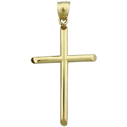 14K Gold 40mm Kreuzanhänger mit abgeschrägtem Rand