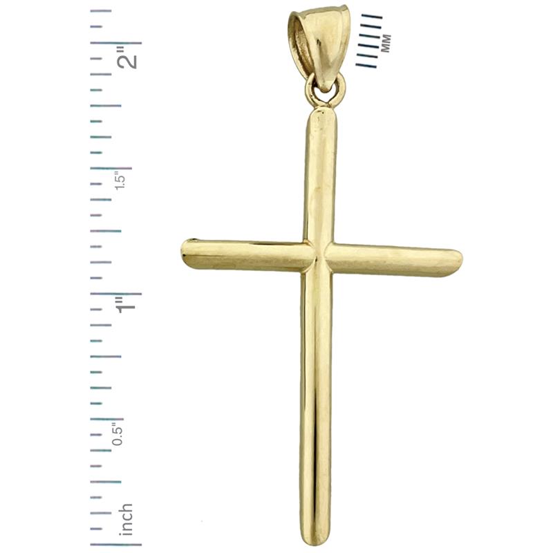 14K Gold 40mm Kreuzanhänger mit abgeschrägtem Rand