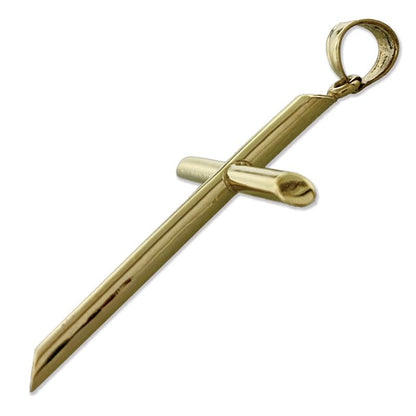 14K Gold 40mm Kreuzanhänger mit abgeschrägtem Rand