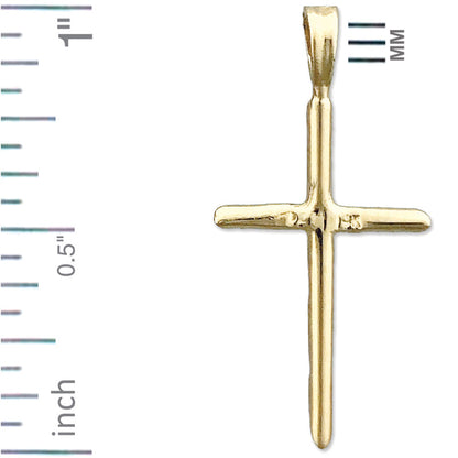 14K Gold 20MM Facettierter Kreuzanhänger