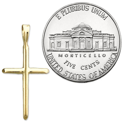 14K Gold 20MM Facettierter Kreuzanhänger