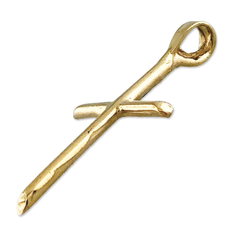 14K Gold 20MM Facettierter Kreuzanhänger