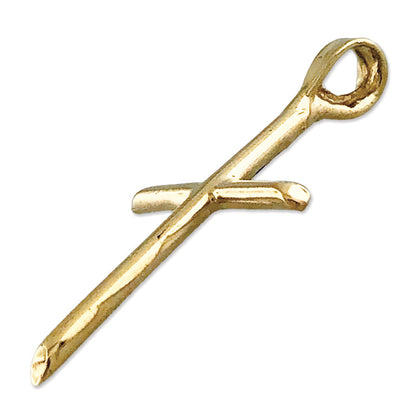 14K Gold 20MM Facettierter Kreuzanhänger
