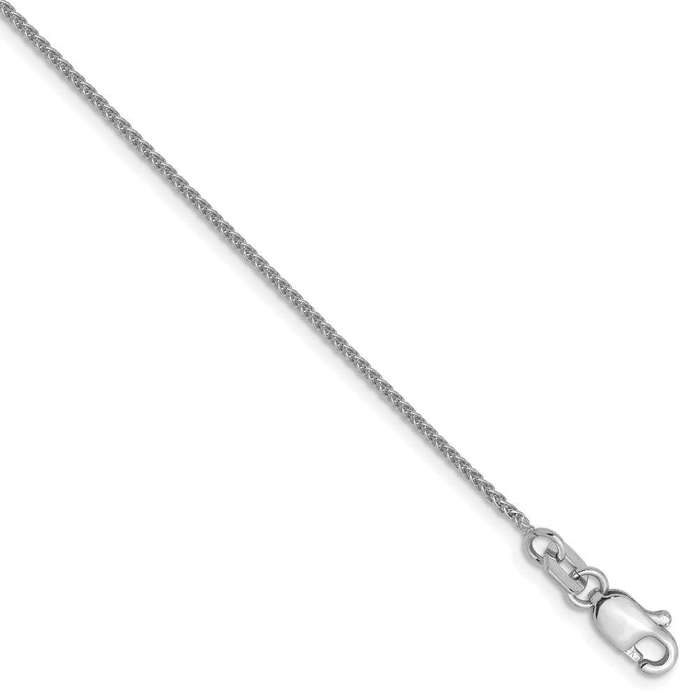 9 Zoll 10K Weißgold 1mm Ährenkette Kette Fußkettchen