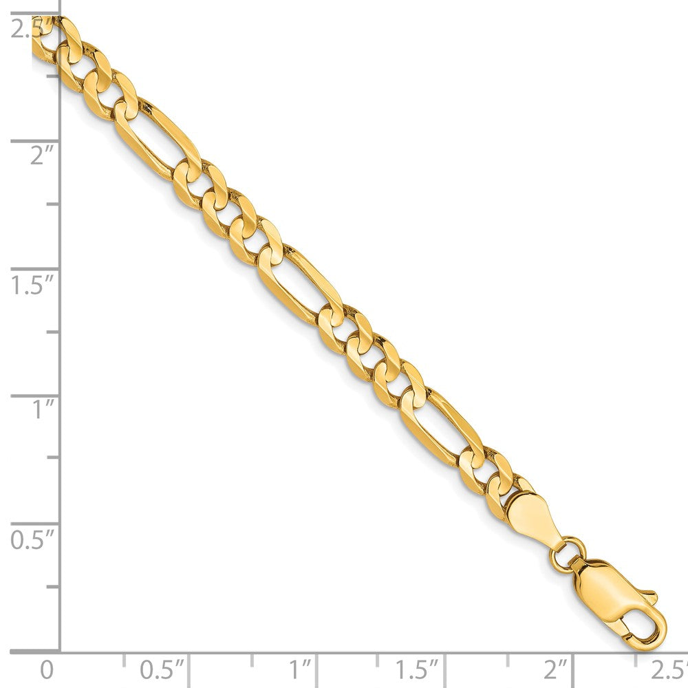 10K Gelbgold 4.5mm Konkav Figaro Gliederarmband