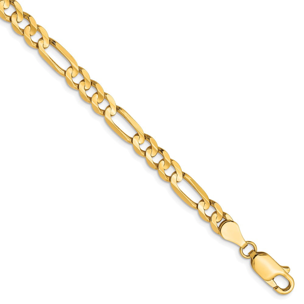 10K Gelbgold 4.5mm Konkav Figaro Gliederarmband