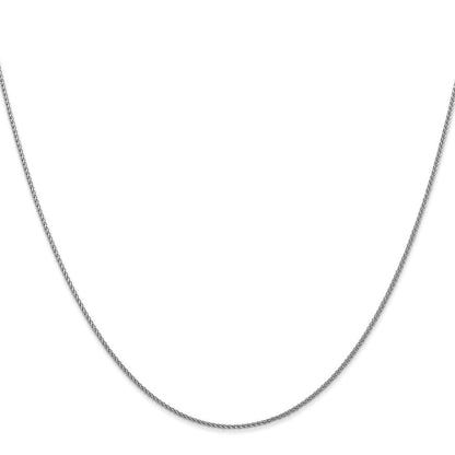 10K Weißgold 1mm Diamantiert Ährenkette Halskette