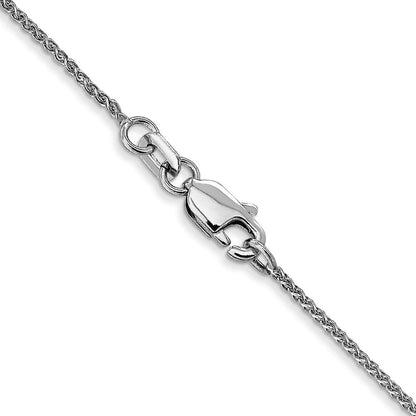 10K Weißgold 1mm Diamantiert Ährenkette Halskette