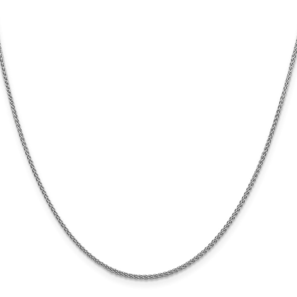 10K Weißgold 1.5mm Diamantiert Ährenkette Halskette