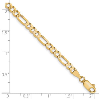10K 4mm Konkav Figaro Gliederarmband