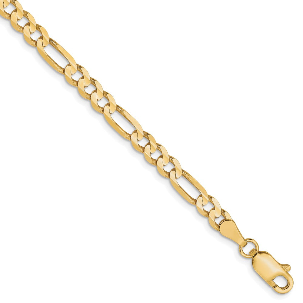 10K 4mm Konkav Figaro Gliederarmband