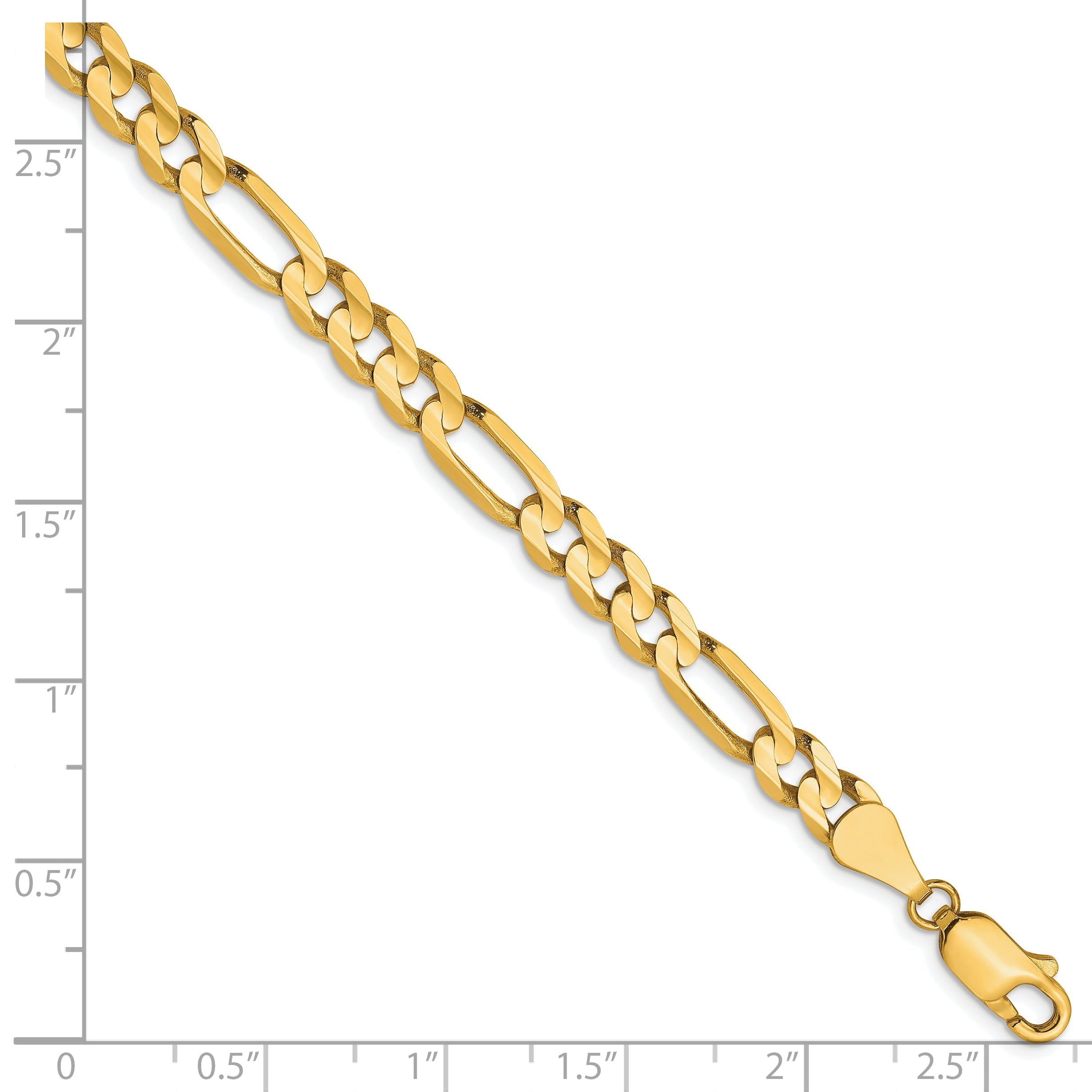 10K 5.25mm Konkav Figaro Gliederarmband