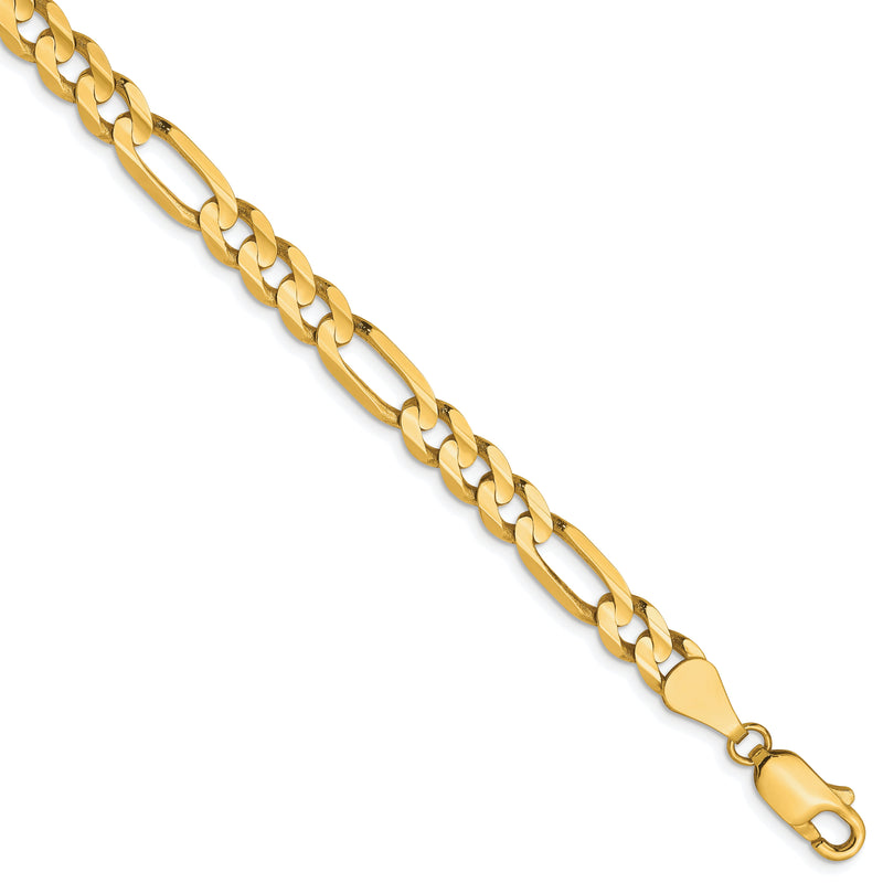 10K 5.25mm Konkav Figaro Gliederarmband