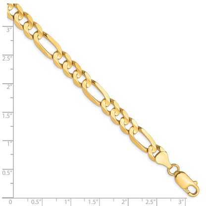 10K 6.75mm Konkav Figaro Gliederarmband