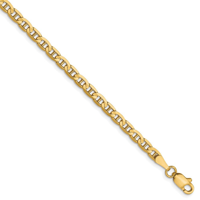 10K 3mm Konkav Anker Gliederarmband