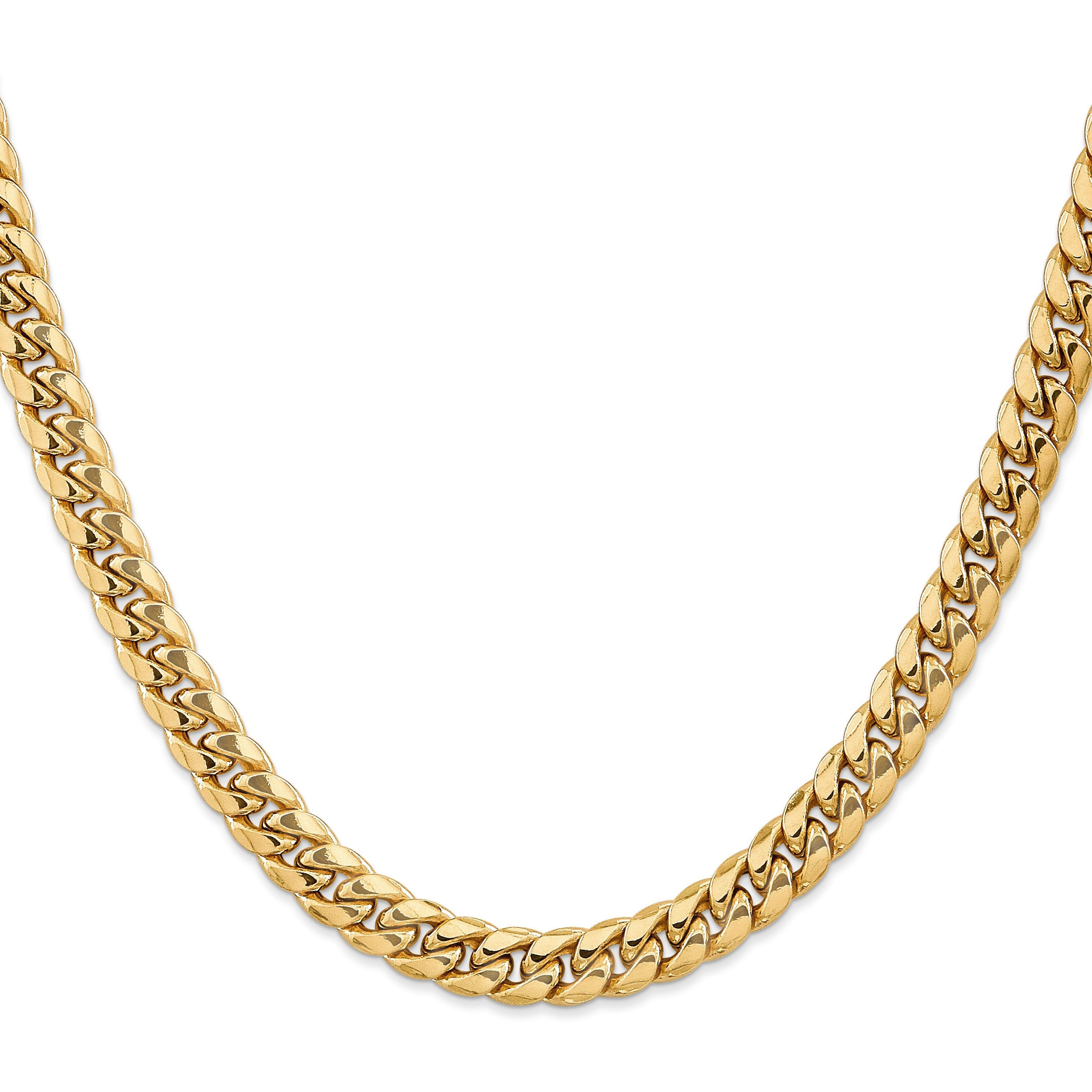 10K 7.3mm Halbmassiv Miami Kubanisch Halskette