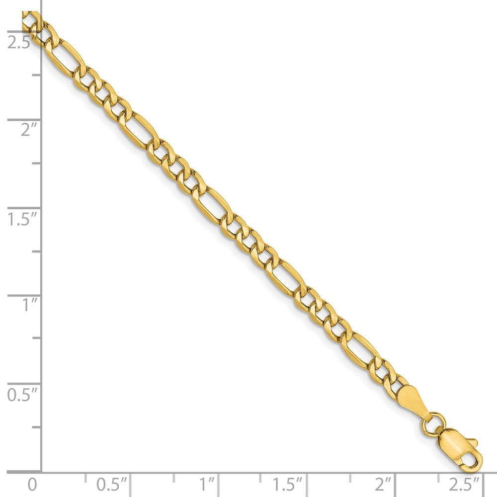 10K 3.5mm Halbmassiv Figaro Gliederarmband