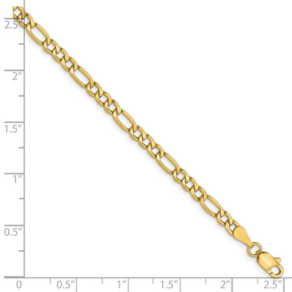 10K 3.5mm Halbmassiv Figaro Gliederarmband