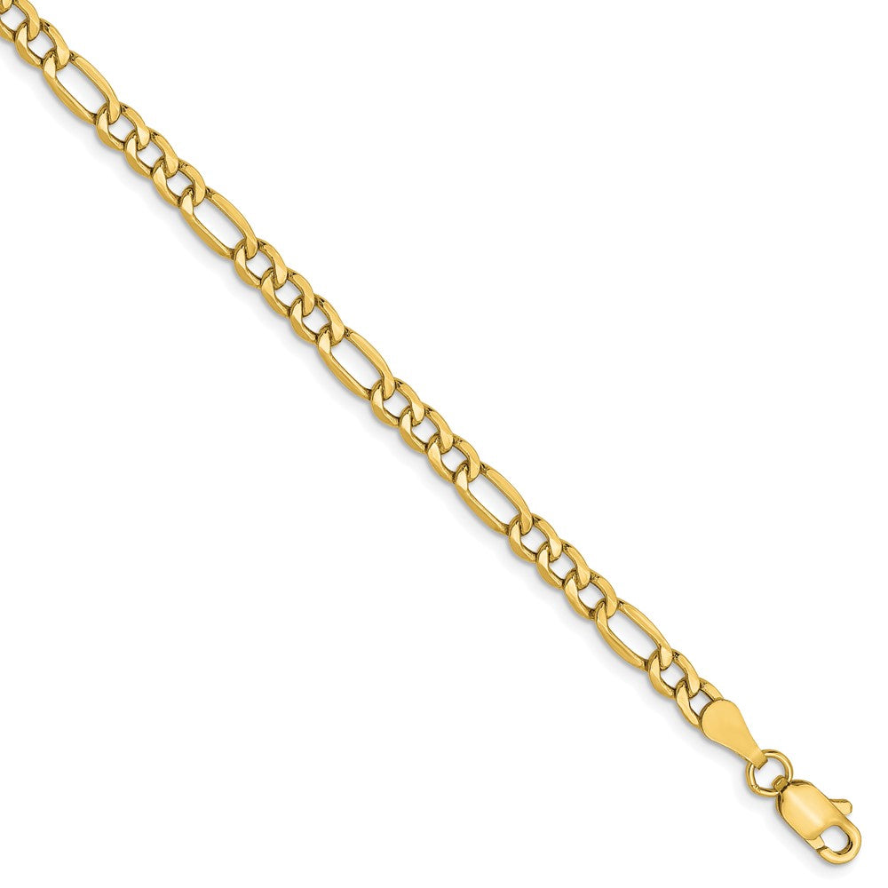 10K 3.5mm Halbmassiv Figaro Gliederarmband