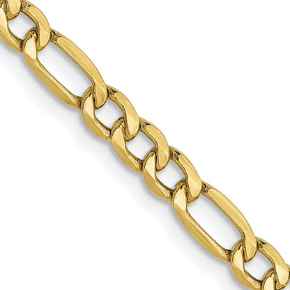 10K 3.5mm Halbmassiv Figaro Halskette