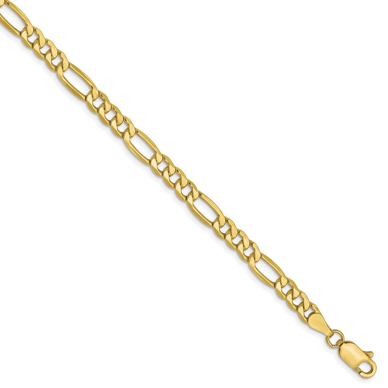 10K 4.75mm Halbmassiv Figaro Gliederarmband
