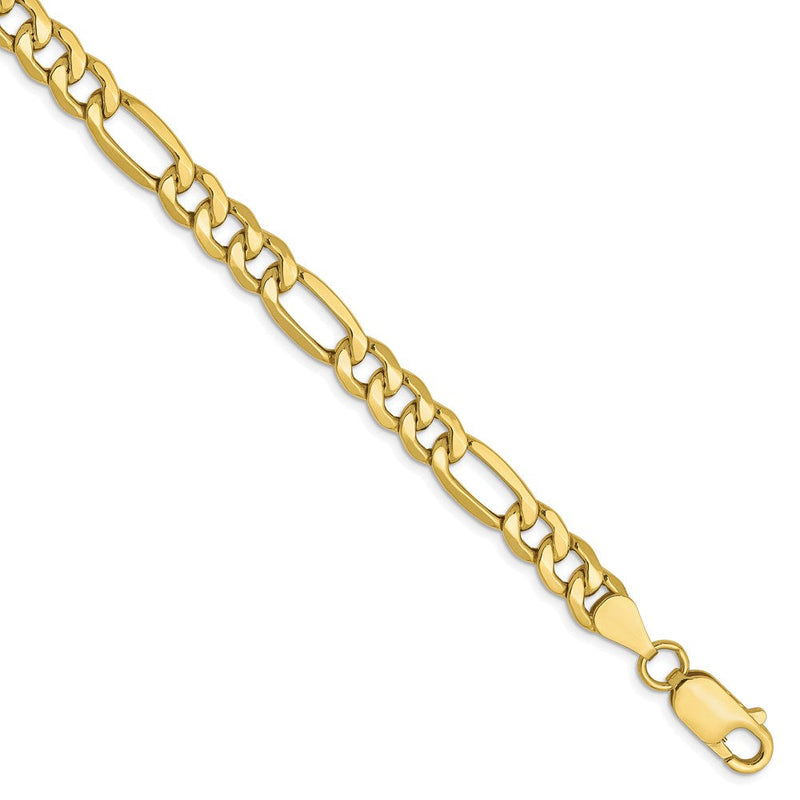 10K 6.6mm Halbmassiv Figaro Gliederarmband