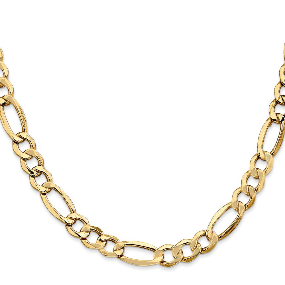 10K 7.3mm Halbmassiv Figaro Halskette