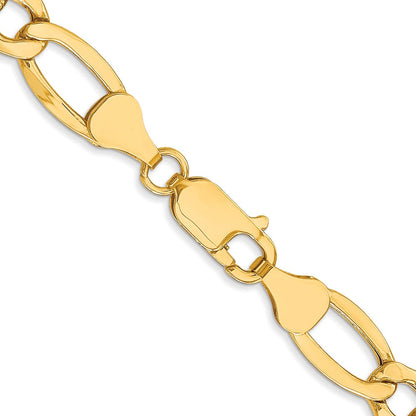 10K 7.3mm Halbmassiv Figaro Halskette